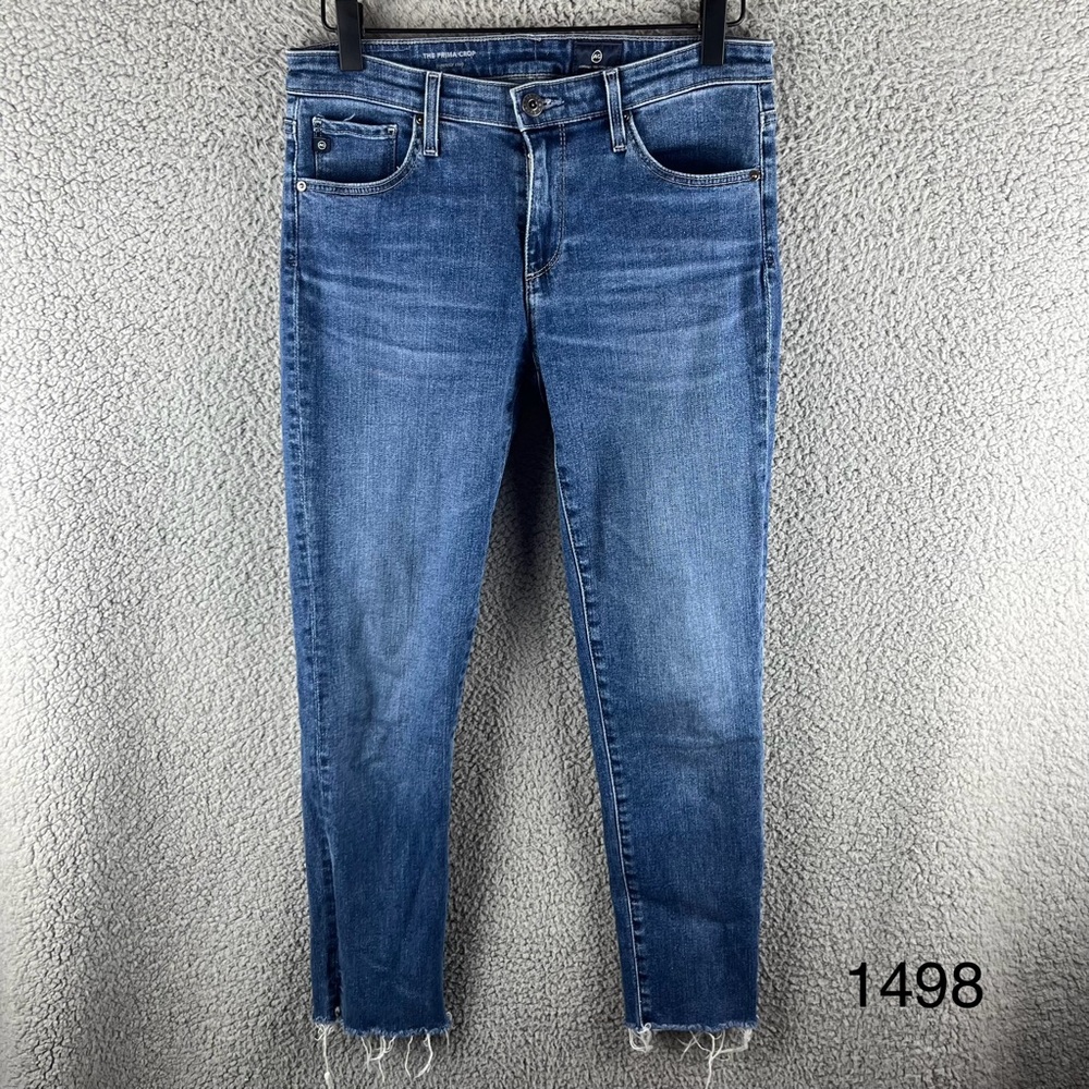Adriano Goldschmeid Women’s Size 27R Medium Wash Prima‎ Crop Blue Skinny Jeans